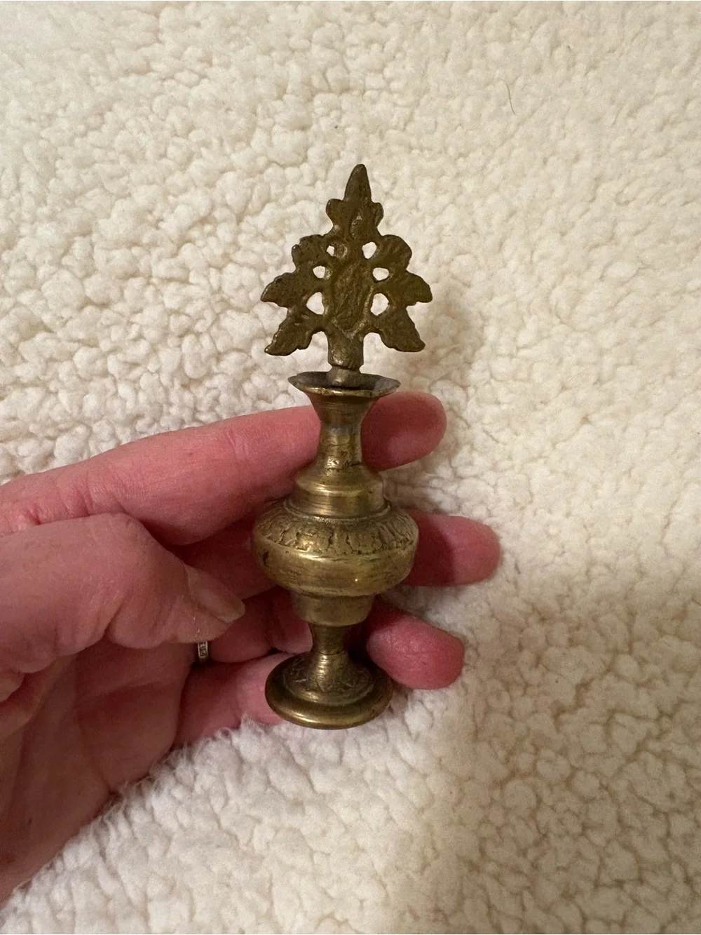Brass Decorative Finial Accent - Gold